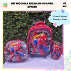 Kit Mochila Escolar Infantil Spider Aranha Man