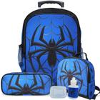 Kit Mochila Escolar Infantil Tam G de Rodinhas Spider