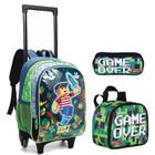 Kit Mochila Escolar Infantil Brancoala Games Rodinhas Tam G