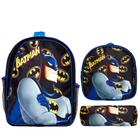 Kit Mochila Escolar Juvenil Costas Batman Lancheira Estojo