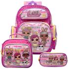 Kit Mochila Escolar Juvenil Infantil Feminina LOL Toys 2U