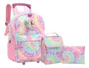 Kit Mochila Escolar Juvenil Rodinhas Tie Dye Up4you G Menina