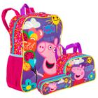 Kit Mochila Escolar Lancheira E Estojo Escolar Infantil Feminina Peppa Pig Sestini