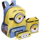 Kit Mochila Escolar Lancheira e Estojo Infantil Minions Oficial