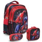 Kit Mochila Escolar Masculina Homem Aranha Alça Costas