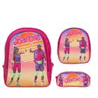 Kit Mochila Escolar Menina Barbie Passeio Costas Tam G Aulas