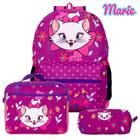 Kit Mochila Escolar Menina Marie Aula 3 Pçs Costas Toys 2U