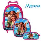 Kit Mochila Escolar Menina Moana Reforçada de Rodinha Creche