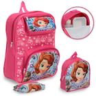 Kit Mochila Escolar Menina Princesinha Sofia Reforçada