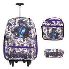 Kit Mochila Escolar Menina Rodinha Wandinha Grande Toys 2U