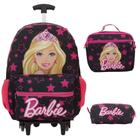 Kit Mochila Escolar Menina Rodinhas Passeio Barbie Tam G