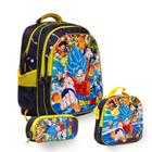 Kit Mochila Escolar Menino Costas Dragon Ball Super Tam G - TOYS 2U