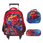 Kit Mochila Escolar Menino Homem Aranha Rodinha Passeio