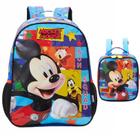 Kit Mochila Escolar Mickey Disney Mouse Costas M Lancheira