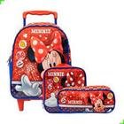 Kit Mochila Escolar Minnie Mouse Infantil Tam G Rodinhas Lancheira Térmica Estojo Duplo - Xeryus