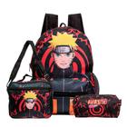 Kit Mochila Escolar Naruto de Costas + Lancheira + Estojo Escolar