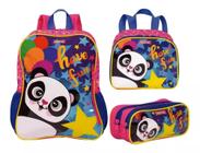 Kit Mochila Escolar Panda Have Fun G Sestini Meninas Costas