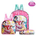 Kit Mochila Escolar Pequena Princesas De Costas Rosa