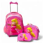 Kit Mochila Escolar Princesa Peach (Super Mario) Rodinhas