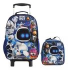 Kit Mochila Escolar Robô Astro Bot Plays Rodinha Tam G