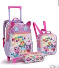 Kit Mochila Escolar Rodinda + Lancheira+ Estojo Gato Cat Meow Gical Doll House Infantil Menina