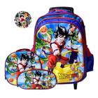 Kit Mochila Escolar Rodinha Dragon Ball Reforçada 3d