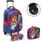 Kit Mochila Escolar Rodinha Dragon Ball Z Volta As Aulas