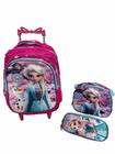 Kit Mochila Escolar Rodinha Infantil Menina Feminina Frozen - JOI