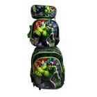 Kit Mochila Escolar Rodinha Infantil Menino Masculina Incrível Hulk