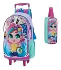 Kit Mochila Escolar Rodinha Menina Donut Sereia Baby Estojo - Fuseco