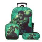 Kit Mochila Escolar Rodinha Menino Incrível Hulk Passeio