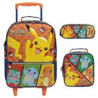 Kit Mochila Escolar Rodinha Pokémon Creche Pré Escola