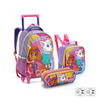 Kit Mochila Escolar Seanite Com Rodinhas Infantil Dog Heroes