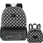 Kit Mochila Escolar Skate Plus Costas Preta Tam G Infantil