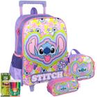 Kit Mochila Escolar Stitch Original Disney Infantil Completo - Luxcel