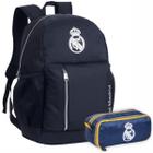 Kit Mochila Esportiva Juvenil Estojo Licenciado Real Madrid