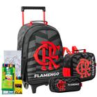 Kit Mochila Estojo Lancheira Rubro Negro Flamengo Times Nova