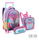 Kit Mochila Feminina Escolar Unicórnio Dream Rodinhas G