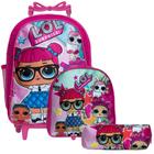 Kit Mochila Feminina Grande LOL Surprise Creche Carrinho