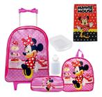 Kit Mochila Feminina Infantil Rodinhas Minnie Lancheira E