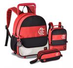 Kit Mochila Flamengo Rodinhas Infantil + Lancheira + Estojo