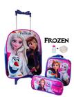 Kit Mochila Frozen De Rodinhas + Lancheira + Estojo + Potes