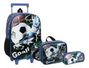 Kit Mochila Futebol Champions Gol Meninos Rodinhas Grande