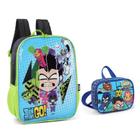 Kit Mochila Grande Costas Lancheira Infantil Teen Titans - Luxcel