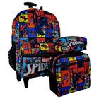 Kit mochila homem aranha spider man rodinha estojo lancheira Completo