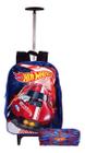 Kit Mochila Hot Wheels Rodinhas + Estojo Infantil Masculina