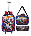 Kit Mochila Hot Wheels Rodinhas Infantil Masculina Escolar