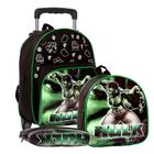 Kit Mochila Hulk Infantil Meninos Rodinha Escolar Masculina