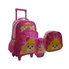 Kit Mochila Infantil 2 Rodinhas Lancheira Estojo Creche Escolar Canine Yepp Patrulha Rescue Carrinho