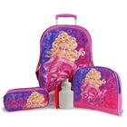 Kit Mochila Infantil Barbie Sereia Rodinhas Tam G